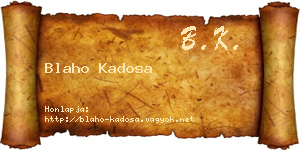 Blaho Kadosa névjegykártya